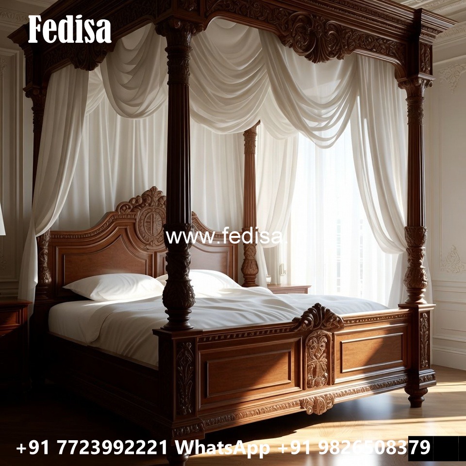 Traditional Wooden Bedroom Bed Design No-2291