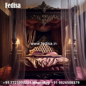 Luxury Bed Design with Stylish Wooden Texture No-2588