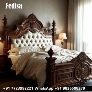 Luxury Bed Design with Contemporary Wood Finish No-2598