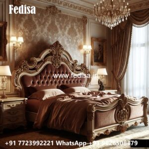Elegant Wooden Luxury Bed Design for Homes No-2642