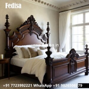 Luxury Bed Design with Artistic Wooden Texture No-2671