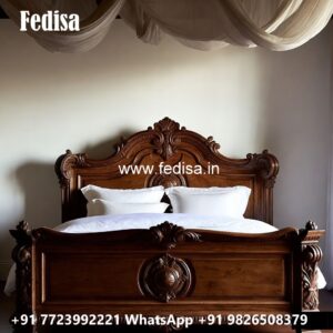 Elegant Luxury Bed Design with Wooden Carving No-2705