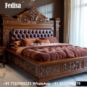 Luxury Bed Design with Stylish Royal Bedroom Theme No-2726