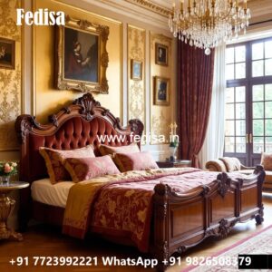 Luxury Bed Design with Elegant Upholstered Headboard No-2728