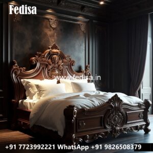 Elegant Luxury Bed Design with Artistic Headboard No-2754