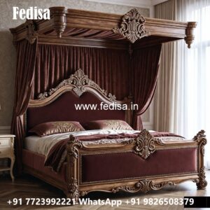 Luxury Bed Design with Contemporary Wooden Texture No-2757