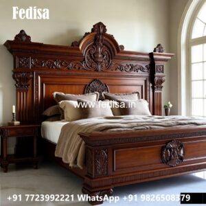 Elegant Luxury Bed Design with Premium Wood Texture No-2769