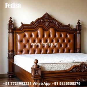 Luxury Bed Design with Decorative Golden Headboard No-2777