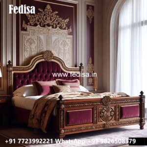 Luxury Bed Design with Decorative Wooden Carving No-2786