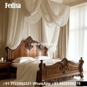 Stylish Luxury Bed Design with Decorative Artistic Panels No-2847