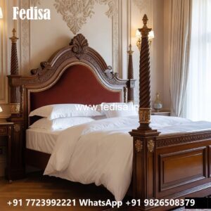 Classic Bed Design with Royal Wooden Carving No-2856