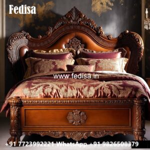 Modern Wooden Bed Design with Soft Upholstery No-2890