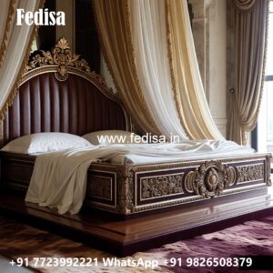 Classic Bed Design with Golden Finish No-2923