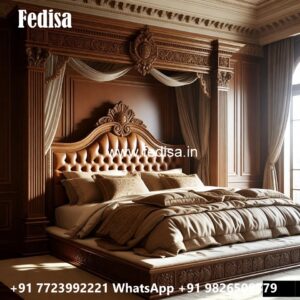 Luxury Bed Design with Artistic Headboard Patterns No-3434