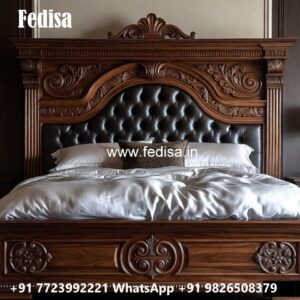 Luxury Bed Design with Contemporary Wood Finish No-3448