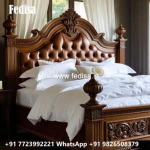 Stylish Luxury Bed Design with Decorative Headboard No-3460