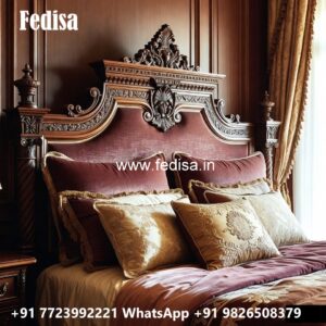 Luxury Bed Design with Stylish Fabric Headboard No-3478