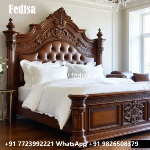 Contemporary Luxury Bed Design with Wooden Finish No-3479