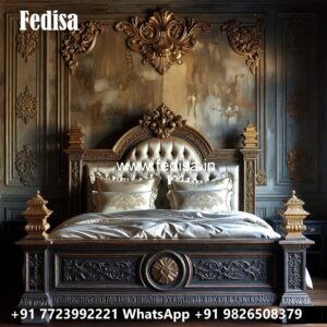 Luxury Bed Design with Decorative Golden Patterns No-3484