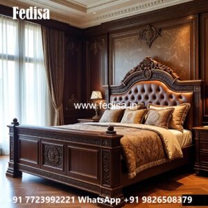 Luxury Bed Design with Decorative Wooden Panels No-3511