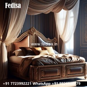 Modern Luxury Bed Design with Royal Decorative Elements No-3587