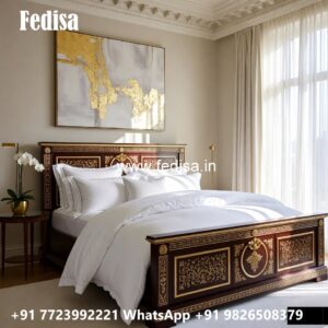 Stylish Luxury Bed Design with Elegant Wooden Finish No-3598