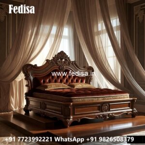 Elegant Luxury Bed Design with Artistic Headboard No-3604