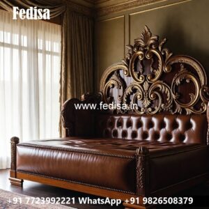 Modern Luxury Bed Design with Artistic Wood Finish No-3632