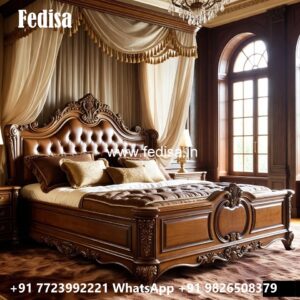 Stylish Luxury Bed Design with Wooden Decorative Panels No-3643