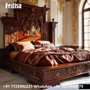 Luxury Bed Design with Decorative Royal Headboard No-3660
