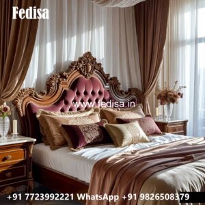 Stylish Luxury Bed Design with Decorative Artistic Panels No-3697