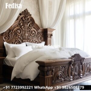 Amazing Wooden Classic Bed Design No-3841