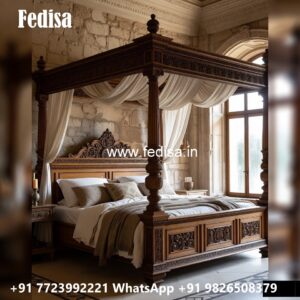 Traditional Royal Wooden Bed Design No-4025