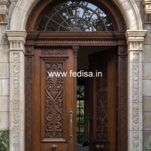 Carved Wooden Doors Iron Double Door Design No-267