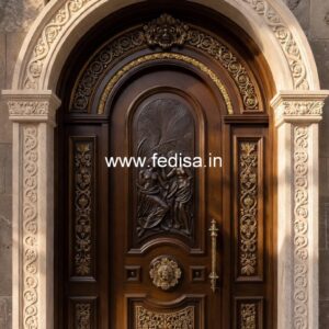 Elegant Double Door Classic Entry Design Wooden Jali Design For Main Door No-287