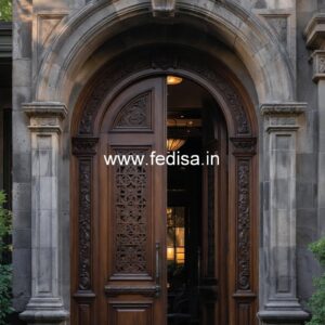 Teak Wood Door Design Steel Double Door Design No-470