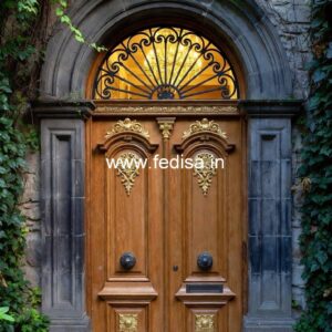 Traditional Carved Wooden Front Door Ideas Aluminum Glass Door Design No-571
