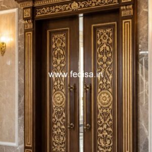 Decorative Wooden Doors Single Iron Gate Design No-576