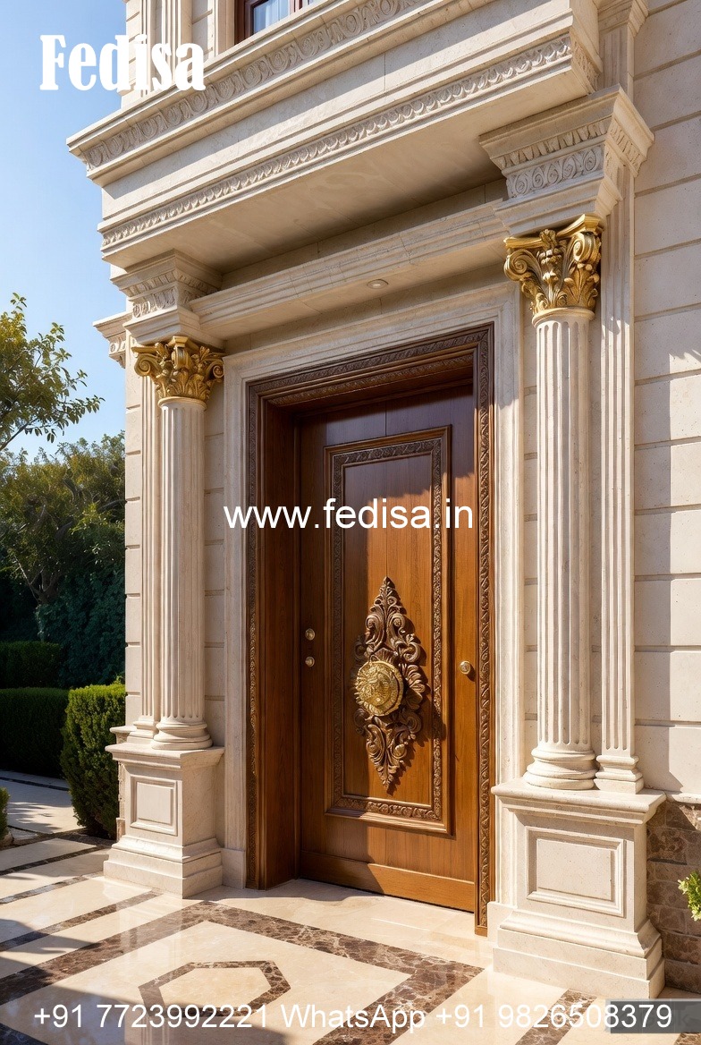 Wooden Carved Door Design Double Door Safety Door Design No-588