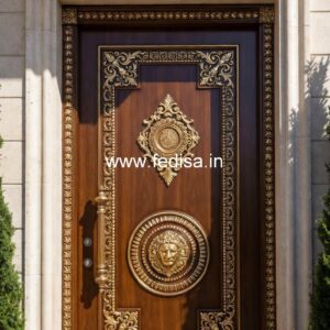 Elegant Double Door Classic Entry Design Teak Wood Main Double Door Designs For Houses No-902