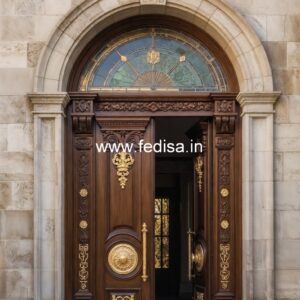 Traditional Carved Wooden Front Door Ideas Parking Door Design No-981