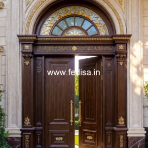 Vintage Wooden Door Safety Door Designs For Flats Price No-994