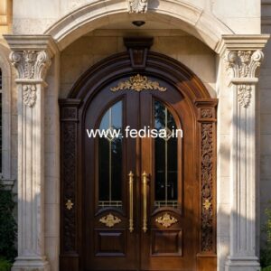 Classic Wooden Main Door Design For Home Glass Etching Designs For Pooja Doors No-1021
