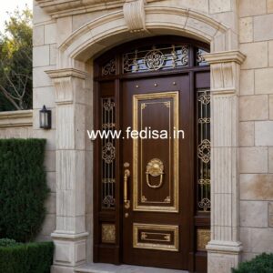 Engraved Wooden Door Door Corner Design No-1031
