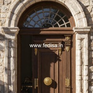 Carved Wooden Doors Office Entrance Door Design No-1046