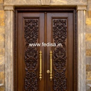 Vintage Wooden Door Designs For Houses Main Door Ventilation Grill Design No-1147