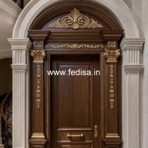 Arch Top Wooden Door Sliding Door Design For Living Room No-1235