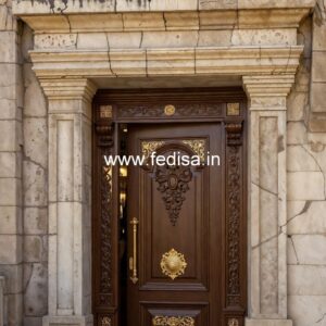 Ornate Door Design Teak Brown Color Door No-1258