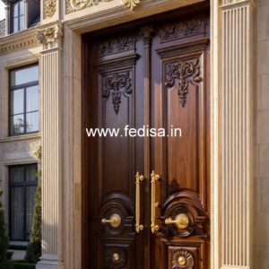 Classic Wooden Main Door Design For Home Front Door Double Door Design No-1267