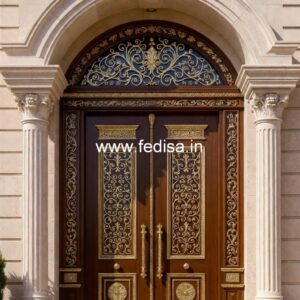 Glass Panel Classic Door Teak Wood Single Door Design No-1278